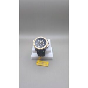 Invicta I-Force Men's Watch - 51mm. Black/ Gold Bezel Black Silicone Strap New